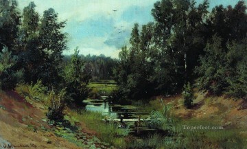 stream Painting - forest stream 1870 classical landscape Ivan Ivanovich